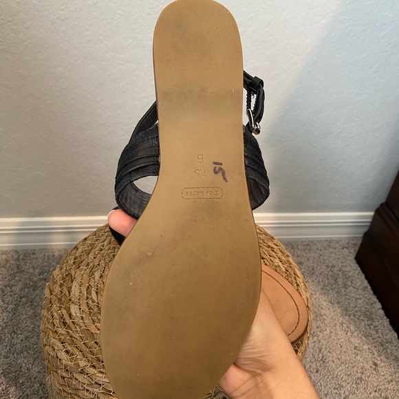 Coach Black Leather Sandals - Picture 8 of 16